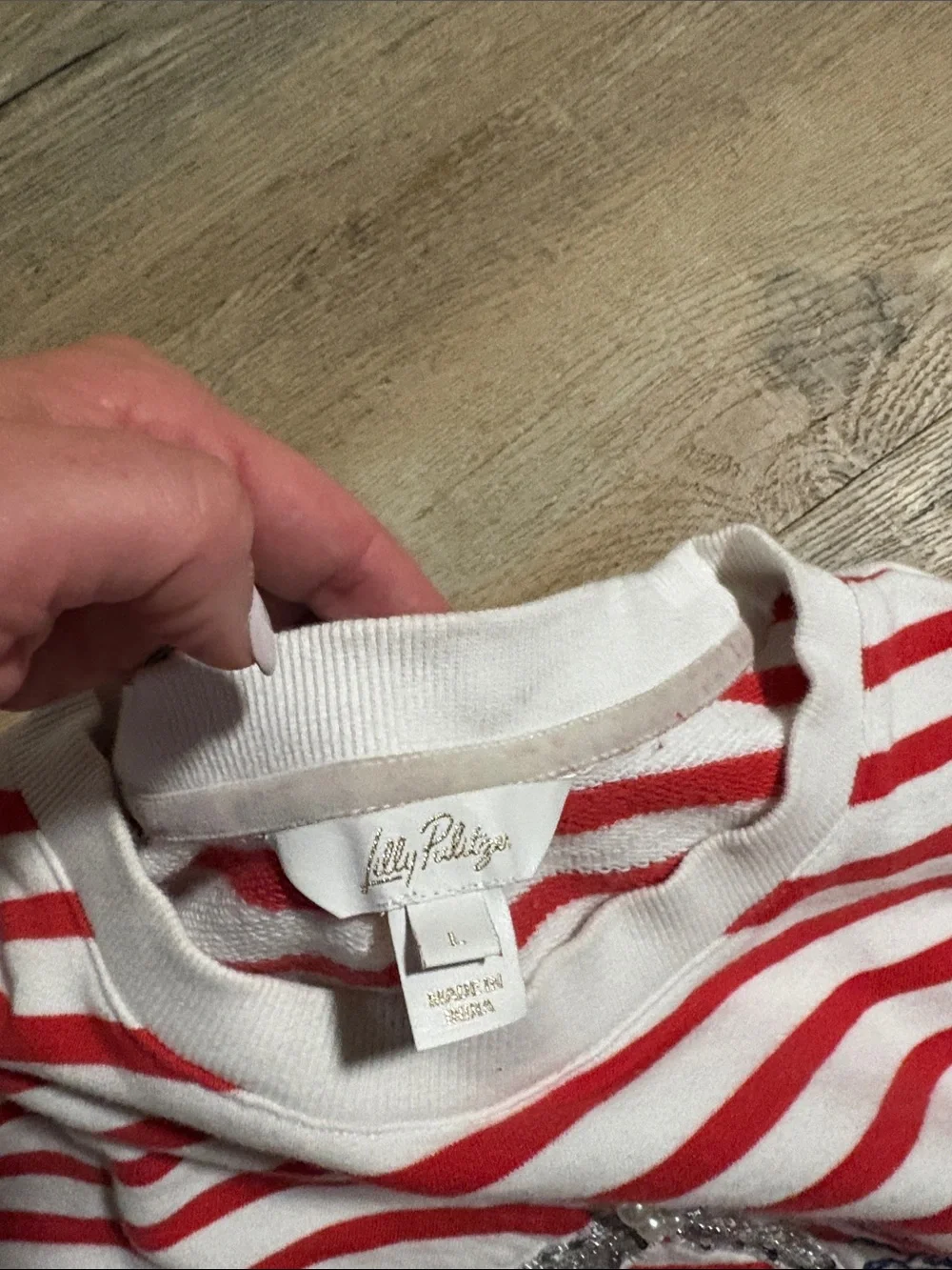 Lilly Pulitzer Rococo Red Coastal Stripe Starfish Sweatshirt